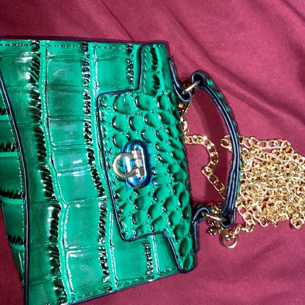 Mini Green Crocodile Bag - Picture 2 of 5